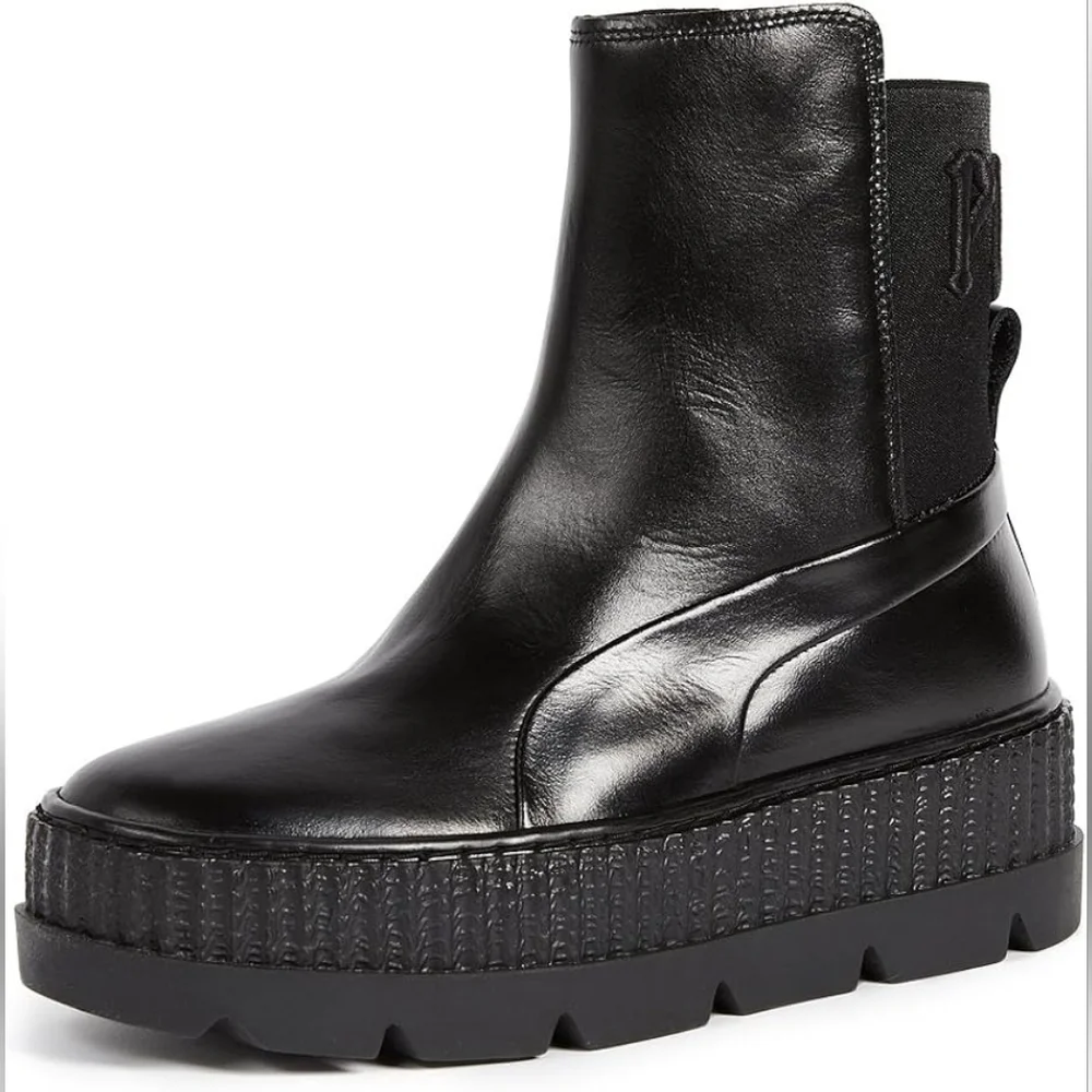 FENTY Puma Chelsea Sneaker Boots Black Platform – Rihanna Collection – Size 8.5 - Picture 2 of 12